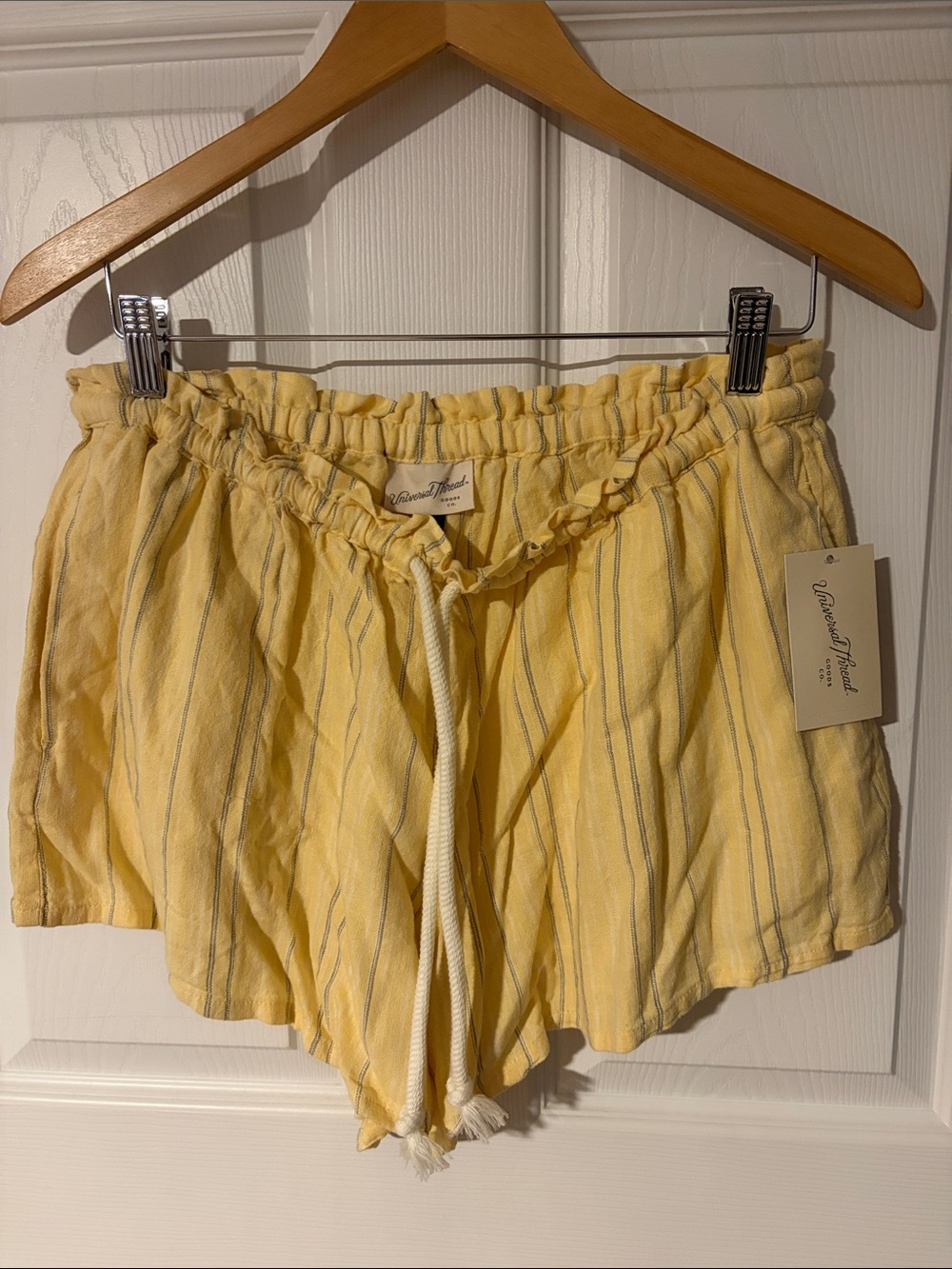 Universal Thread Yellow Striped Drawstring Shorts